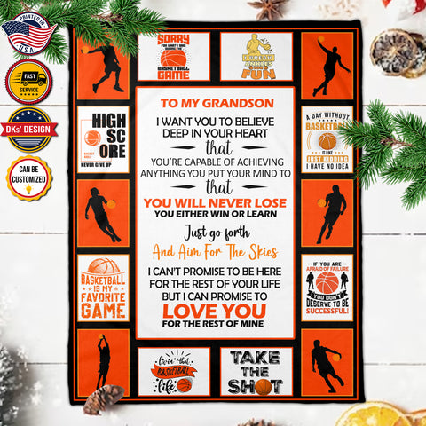Image of Personalized Baseketball Son Blanket, To My Son Basketball Blanket Gift, Message Blanket, Baseketball Lovers Blanket, Gift for Son, Birthday Gift