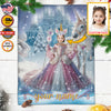 Personalized Princess Christmas Custom Name And Face Blanket, Girl Blanket, Fairy Tale Blanket for Girl, Birthday Blanket, Christmas Gift