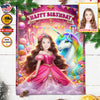 Personalized Beautiful Princess Birthday Custom Face And Custom Name Blanket, Girl Birthday Blanket, Unicorn Blanket, Fairy Tail Blanket, Birthday Gifts