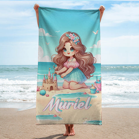 Image of Personalized Name Princess On The Beach Summer Beach Towel