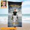 Personalized Name & Photo It's Time To Play American Football Beach Towel, Sport Beach Towel