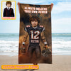 Personalized Name & Photo Always Believe Your Own Power American Football Beach Towel, Sport Beach Towel
