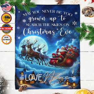 Personalized Christmas Eve Blanket, Custom Christmas Santa Blanket, Santa Claus Blanket, Christmas Lover Blanket, Christmas Gifts