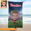 Personalized Name & Photo Custom Face Custom Number Kid Big Face American Football Beach Towel