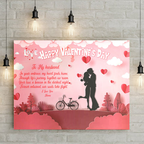 Image of Personalized Valentine Canvas, To My Husband Canvas, Happy Valentine's Day Custom Name Canvas, Customized Valentine's Day Gifts