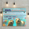Personalized Name Mom Canvas,  Sea Lion To Mom From Daughter Canvas, Customized Mother's Day Gifts