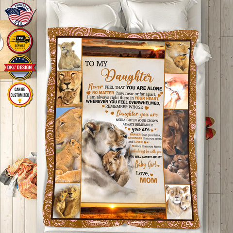Image of Personalized Daughter Blanket, Lions To My Daughter Blanket, Message Blanket, Birthday Gifts, Christmas Gifts for Girl for Daughter