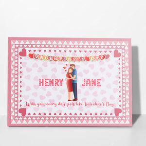 Personalized Valentine Canvas, Couple Custom Name Canvas, Customized Valentine's Day Gifts