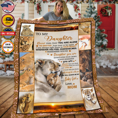 Image of Personalized Daughter Blanket, Lions To My Daughter Blanket, Message Blanket, Birthday Gifts, Christmas Gifts for Girl for Daughter