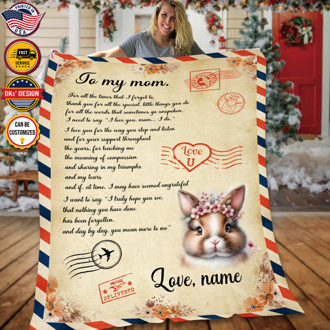 Image of Personalized Easter Blanket, To My Mom Easter Custom Name Blanket, Blanket for Easter Day, Blanket for Girl for Mom for Her, Holiday Easter Gift