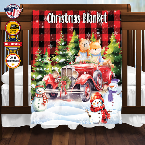 Image of Personalized Christmas Snow Custom Name Blanket, Personalized Christmas Blanket, Baby Snow Blanket, Baby Shower Gift, Christmas Gifts