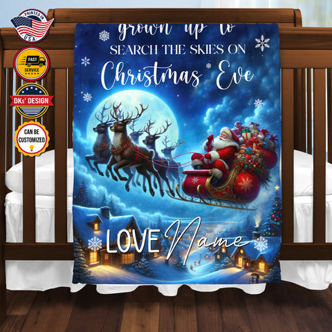 Image of Personalized Christmas Eve Blanket, Custom Christmas Santa Blanket, Santa Claus Blanket, Christmas Lover Blanket, Christmas Gifts
