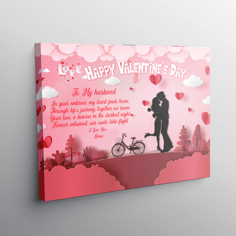 Image of Personalized Valentine Canvas, To My Husband Canvas, Happy Valentine's Day Custom Name Canvas, Customized Valentine's Day Gifts