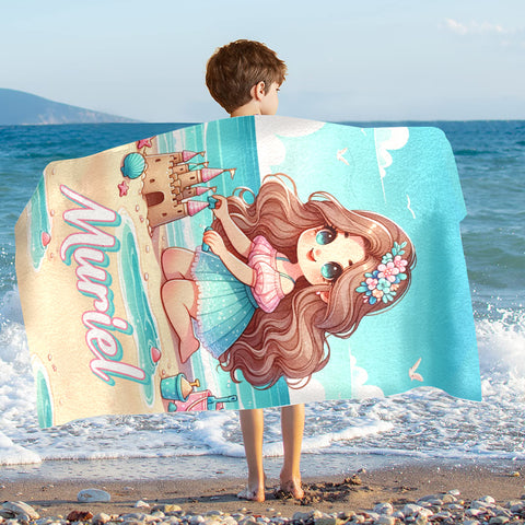 Image of Personalized Name Princess On The Beach Summer Beach Towel