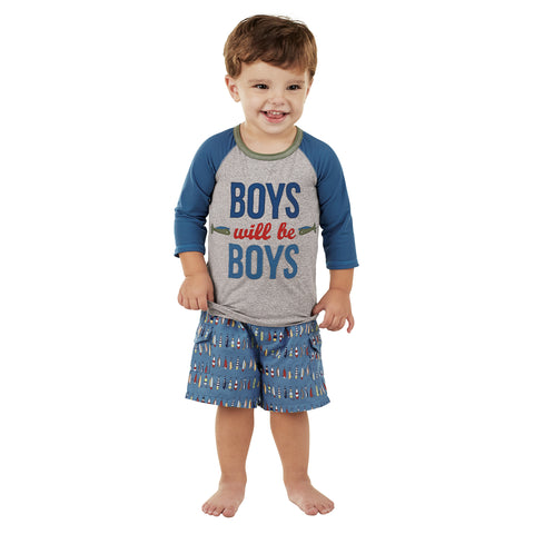 Image of Mud Pie Baby Boy Boys Will Be Boys Rash Guard