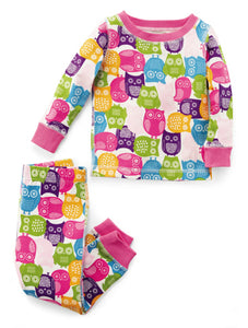 Mud Pie Baby Girl Pink Owl Pajamas Set