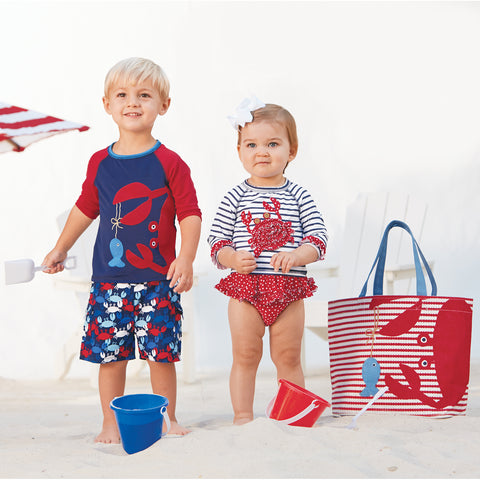 Image of Mud Pie Baby Boy Boathouse Crab Rash Guard