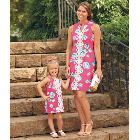 Image of Mud Pie Baby Girl Pink Floral White Lace Dress