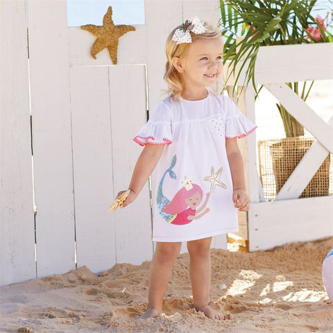 Image of Mud Pie Baby Girl Mermaid Ruffle Dress
