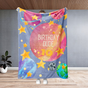 Personalized Birthday Dude 10th Blanket, Adult Kids Blanket, Birthday Gift Blanket, Custom Blanket, Boy Birthday Blanket, Birthday Gift