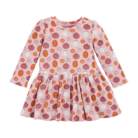Image of Mud Pie Little Girls' Halloween Pumpkin T-Shirt Dress