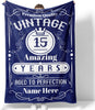 Personalized Vintage 15 Amazing Year Birthday Blanket, Custom 15th Birthday Blanket, Boy Birthday Blanket, Birthday Gift