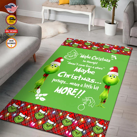 Image of Personalized Christmas Rug,Grinch Maybe Christmas He Thought Area Rug, Grinch Christmas Area Rug, Rugs for Holidays, Christmas Gifts