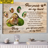 Personalized Pet Memorial Photo Canvas, Paw Prints On My Heart Canvas, Sympathy Gifts, Dog Gifts, Dog Memorial Photo Gift