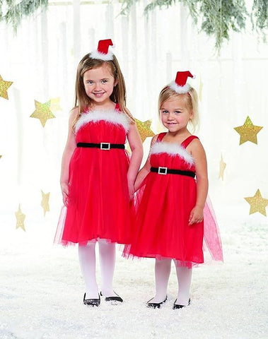 Image of Mud Pie Baby Girls Christmas Holiday Dress Girl Ruffle