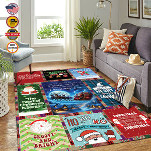 Personalized Christmas Rug, Christmas Santa Claus, Christmas Area Rug, Home Carpet, Mat, Home Decor Livingroom Family Room Rugs for Holidays