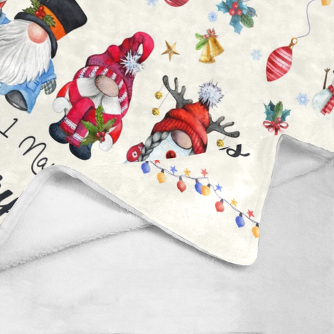 Image of Personalized Christmas Blanket, Custom Gnome Family Christmas Blanket, Family Name Blanket, Gnome Blanket, Christmas Gifts