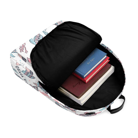 Image of Personalized Kids Backpack and Lunch Box Set, Custom Name Ocean Sea Turtles Lovers Sea Animal Backpack With Lunch Box