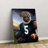 Personalized Football Pet Portrait, Chicago 1 Football Dog Cat Portrait, Custom Pet Canvas Poster, Football Lovers’ Gift, Digital Download