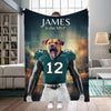 Personalized Name & Photo Football Pet Blanket, Philadelphia Football Pet Portrait Dog Cat Blanket, Sport Blanket, Football Lover Gift