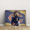 Personalized Football Pet Portrait, Chicago 3 Football Dog Cat Portrait, Custom Pet Canvas Poster, Football Lovers’ Gift, Digital Download