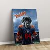 Personalized Football Pet Portrait, Chicago 2 Football Dog Cat Portrait, Custom Pet Canvas Poster, Football Lovers’ Gift, Digital Download