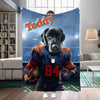 Personalized Name & Photo Football Pet Blanket, Chicago Bear Dog Cat Blanket, Sport Blanket, Football Lover Gift
