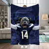 Personalized Name & Photo Football Pet Blanket, Los Angeles Chargers Dog Cat Blanket, Sport Blanket, Football Lover Gift