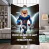 Personalized Name & Photo Football Pet Blanket, New York Giants Dog Cat Blanket, Sport Blanket, Football Lover Gift