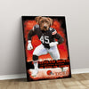 Personalized Football Pet Portrait, Cleveland Football Dog Cat Portrait, Custom Pet Canvas Poster, Football Lovers’ Gift, Digital Download