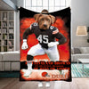 Personalized Name & Photo Football Pet Blanket, Cleveland Browns Dog Cat Blanket, Sport Blanket, Football Lover Gift