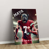 Personalized Football Pet Portrait, Arizona Football Dog Cat Portrait, Custom Pet Canvas Poster, Football Lovers’ Gift, Digital Download