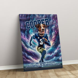 Personalized Football Pet Portrait, Notre Dame Football Dog Cat Portrait, Custom Pet Canvas Poster, Football Lovers’ Gift, Digital Download