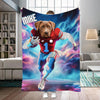 Personalized Name & Photo Football Pet Blanket, NCAA Ohio State Buckeyes Dog Cat Blanket, Sport Blanket, Football Lover Gift