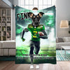 Personalized Name & Photo Football Pet Blanket, NCAA Oregon Ducks Dog Cat Blanket, Sport Blanket, Football Lover Gift