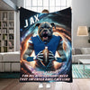 Personalized Name & Photo Football Pet Blanket, NCAA Florida Gators Dog Cat Blanket, Sport Blanket, Football Lover Gift
