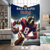 Personalized Name & Photo Football Pet Blanket, NCAA Indiana Hoosiers Dog Cat Blanket, Sport Blanket, Football Lover Gift