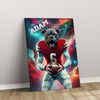 Personalized Football Pet Portrait, Houston Football Dog Cat Portrait, Custom Pet Canvas Poster, Football Lovers’ Gift, Digital Download