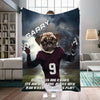 Personalized Name & Photo Football Pet Blanket, NCAA Texas A&M Aggies Dog Cat Blanket, Sport Blanket, Football Lover Gift