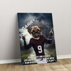 Personalized Football Pet Portrait, Texas Football Dog Cat Portrait, Custom Pet Canvas Poster, Football Lovers’ Gift, Digital Download